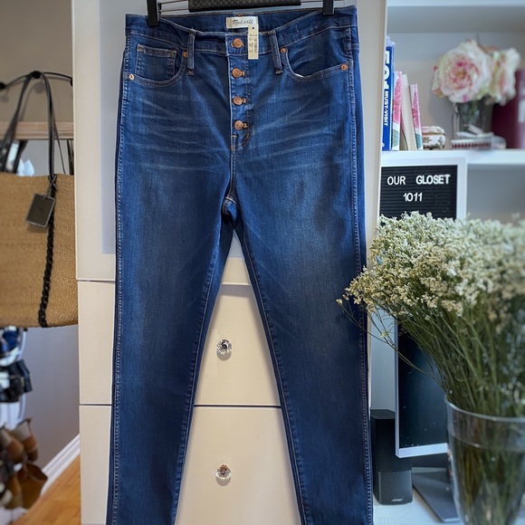 MADEWELL 10" High-rise Skinny Jeans, Button-Front - Picture 2 of 7